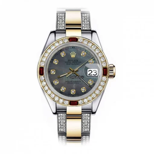 Inexpensive Replica Rolex Lady-datejust 69173 Automatic Movement 26mm Gold/steel Case Womens Watch