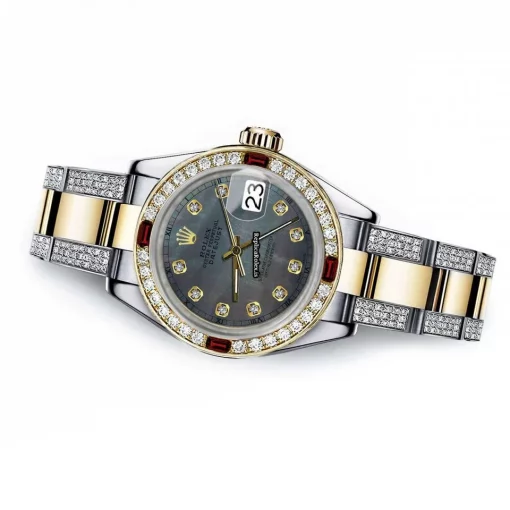 Inexpensive Replica Rolex Lady-datejust 69173 Automatic Movement 26mm Gold/steel Case Womens Watch - Image 2
