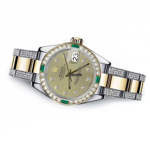 Cheap Fake Rolex Lady-datejust 69173 Automatic Movement 26mm Gold/steel Case Womens Watch - Image 2