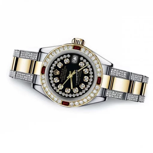Ideal Fake Rolex Lady-datejust 68273 Automatic Movement 31mm Gold/steel Case Womens Watch - Image 2