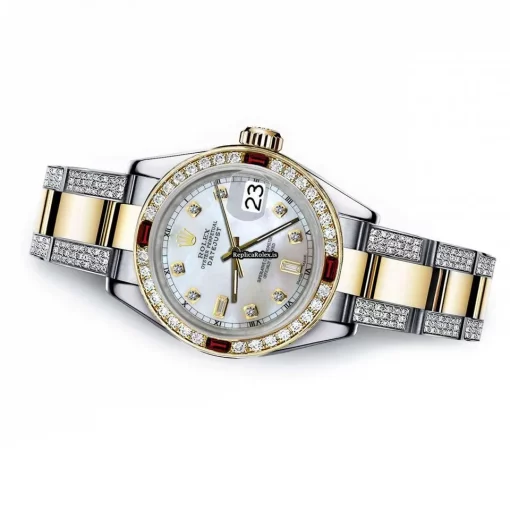 Nice Replica Rolex Lady-datejust 69173 Automatic Movement 26mm Gold/steel Case Womens Watch - Image 2