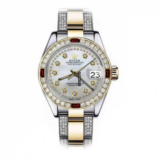 Neat Fake Rolex Lady-datejust 68273 Automatic Movement 31mm Gold/steel Case Womens Watch