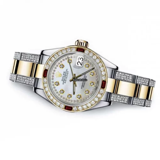 Neat Fake Rolex Lady-datejust 68273 Automatic Movement 31mm Gold/steel Case Womens Watch - Image 2