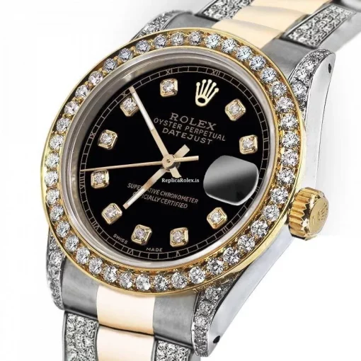 Remarkable Knockoff Rolex Lady-datejust 69173 Automatic Movement 26mm Gold/steel Case Womens Watch - Image 2