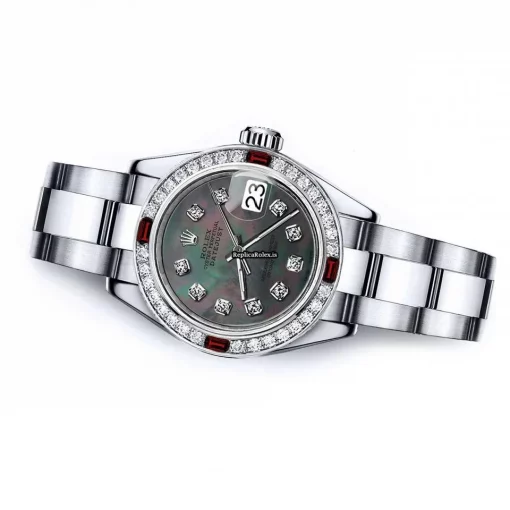 Wonderful Replica Rolex Oyster Perpetual Lady Date 69160 Automatic Movement 26mm Steel Case Womens Watch - Image 2
