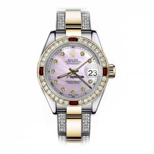 Neat Fakes Rolex Lady-datejust 69173 Automatic Movement 26mm Gold/steel Case Womens Watch