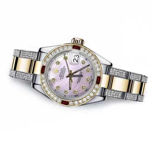 Neat Fakes Rolex Lady-datejust 69173 Automatic Movement 26mm Gold/steel Case Womens Watch - Image 2