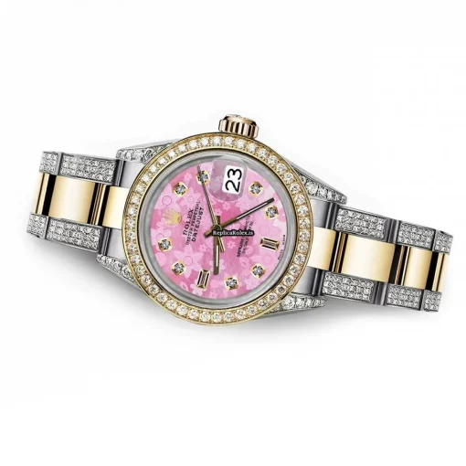 Appealing Replica Rolex Lady-datejust 69173 Automatic Movement 26mm Gold/steel Case Womens Watch - Image 4