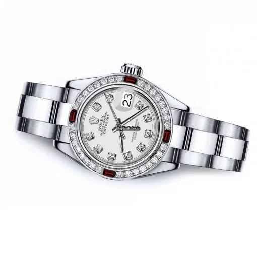 Superior Clone Rolex Oyster Perpetual Lady Date 69160 Automatic Movement 26mm Steel Case Womens Watch - Image 2