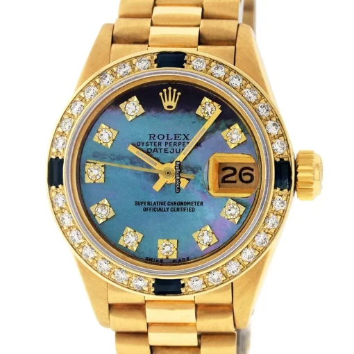 Aaa Knockoff Rolex Datejust Automatic Automatic Movement 26mm Yellow Gold Case Womens Watch