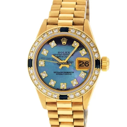 Aaa Knockoff Rolex Datejust Automatic Automatic Movement 26mm Yellow Gold Case Womens Watch - Image 2
