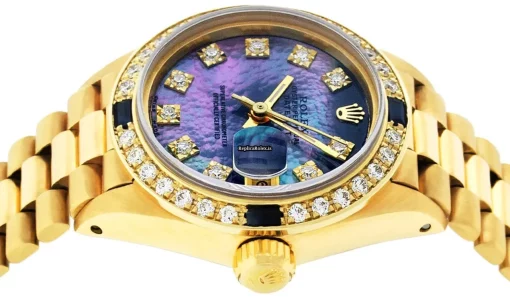 Aaa Knockoff Rolex Datejust Automatic Automatic Movement 26mm Yellow Gold Case Womens Watch - Image 3