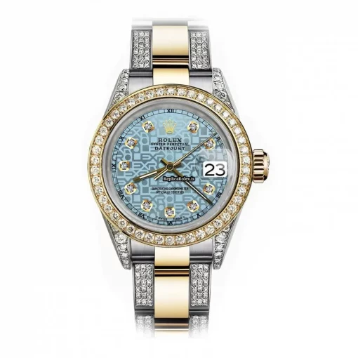 Exquisite Clone Rolex Datejust 68173 Automatic Movement 31mm Gold/steel Case Womens Watch