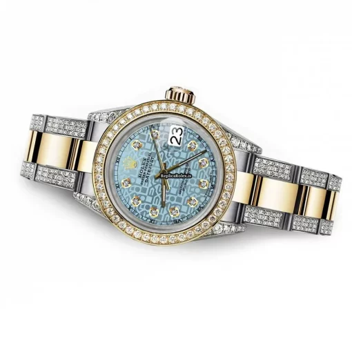 Exquisite Clone Rolex Datejust 68173 Automatic Movement 31mm Gold/steel Case Womens Watch - Image 4
