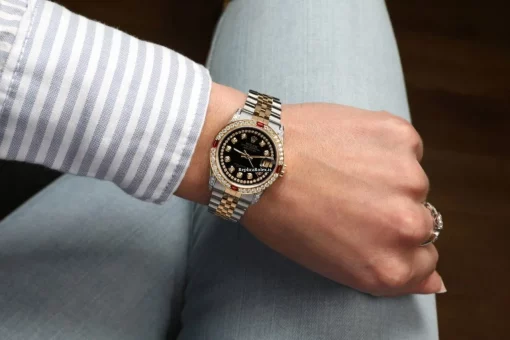 Well Made Replica Rolex Lady-datejust 69173 Automatic Movement 31mm Gold/steel Case Womens Watch - Image 8