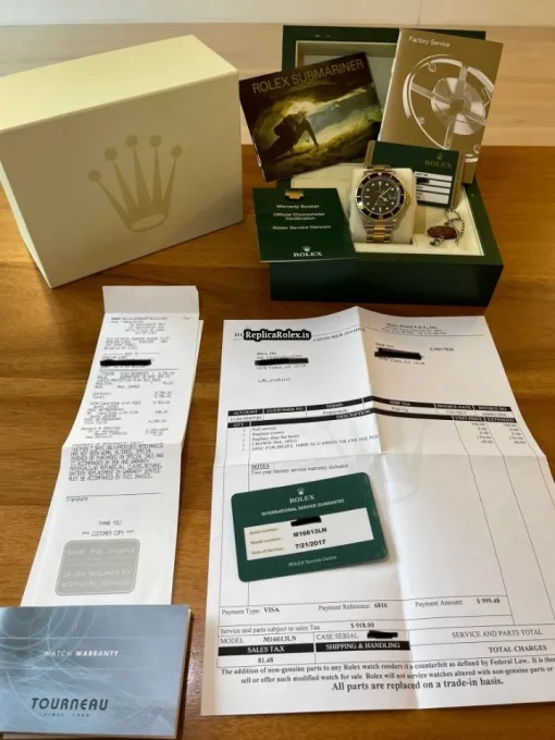 Inexpensive Replica Rolex Submariner Date 16613 Automatic Movement 40mm Gold/steel Case Mens/unisex Watch - Image 9