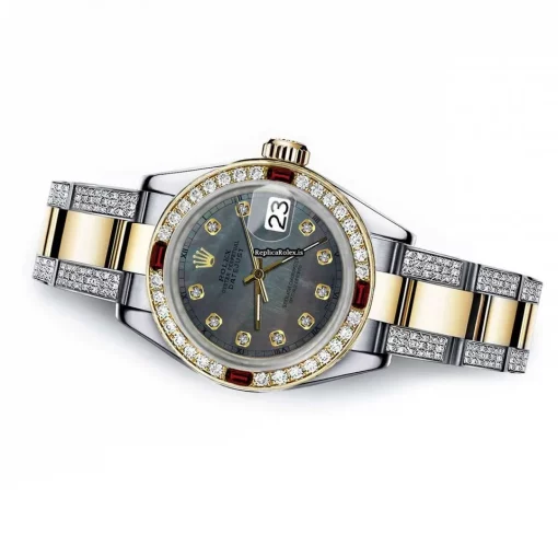 Beautiful Fake Rolex Lady-datejust 68273 Automatic Movement 31mm Gold/steel Case Womens Watch - Image 2