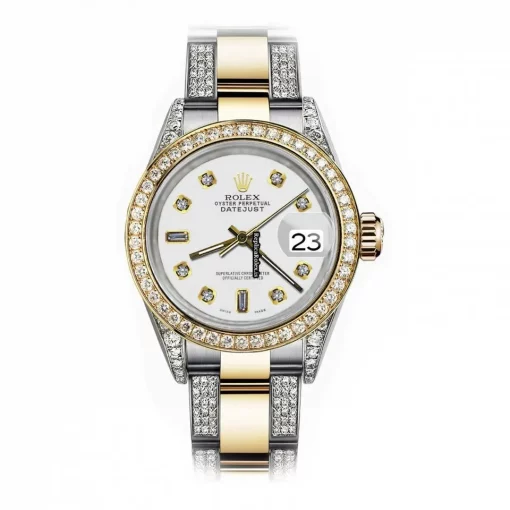 Fantastic Fakes Rolex Lady-datejust 69173 Automatic Movement 26mm Gold/steel Case Womens Watch