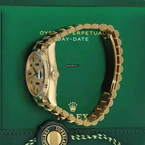 Mind-boggling Replica Rolex Day-date 36 128238 Automatic Movement 36mm Yellow Gold Case Watch - Image 3