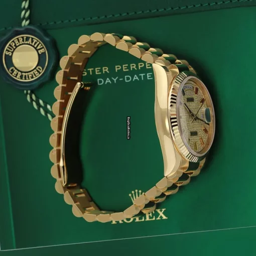 Mind-boggling Replica Rolex Day-date 36 128238 Automatic Movement 36mm Yellow Gold Case Watch - Image 4