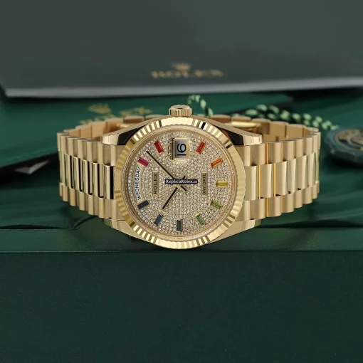 Mind-boggling Replica Rolex Day-date 36 128238 Automatic Movement 36mm Yellow Gold Case Watch - Image 7