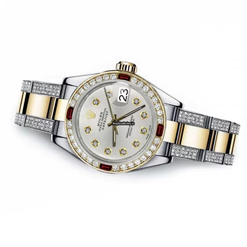 Well Made Replica Rolex Lady-datejust 68273 Automatic Movement 31mm Gold/steel Case Womens Watch - Image 2
