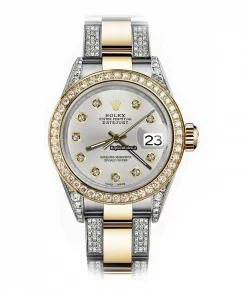 Terrific Knockoff Rolex Datejust 68173 Automatic Movement 31mm Gold/steel Case Womens Watch
