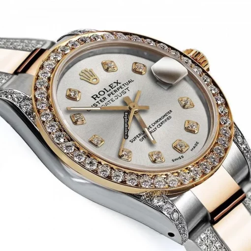 Terrific Knockoff Rolex Datejust 68173 Automatic Movement 31mm Gold/steel Case Womens Watch - Image 3