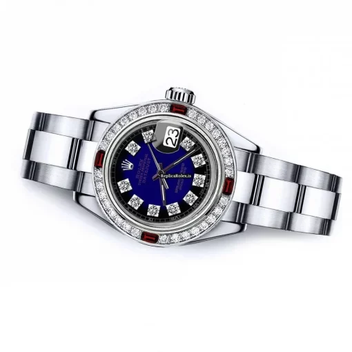 Luxury Replica Rolex Oyster Perpetual Lady Date 69160 Automatic Movement 26mm Steel Case Womens Watch - Image 2
