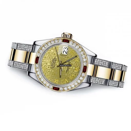 Attractive Replica Rolex Lady-datejust 68273 Automatic Movement 31mm Gold/steel Case Womens Watch - Image 2