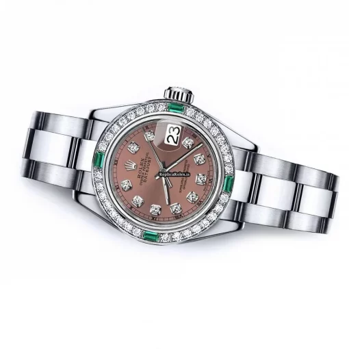 Neat Imitation Rolex Oyster Perpetual Lady Date 69160 Automatic Movement 26mm Steel Case Womens Watch - Image 2