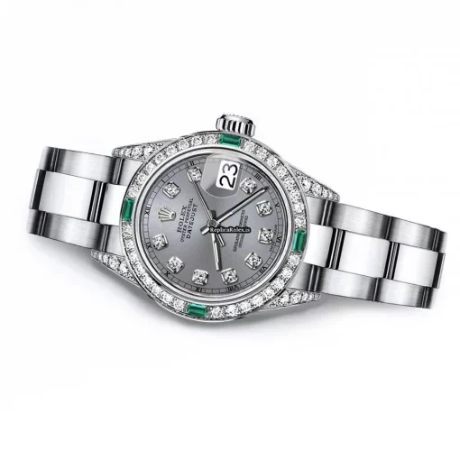Top Replica Rolex Oyster Perpetual Lady Date 69160 Automatic Movement 26mm Steel Case Womens Watch - Image 2