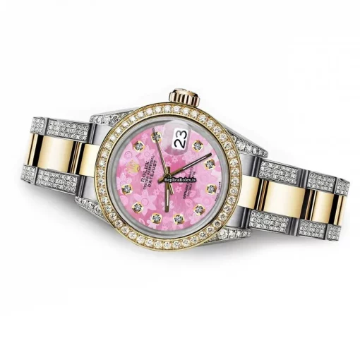 Fine Replica Rolex Lady-datejust 69173 Automatic Movement 26mm Gold/steel Case Womens Watch - Image 4