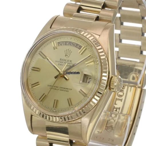 Great Replicas Rolex Day-date 36 1803 Caliber 1556 Automatic Movement 36mm Yellow Gold Case Mens/unisex Watch - Image 2