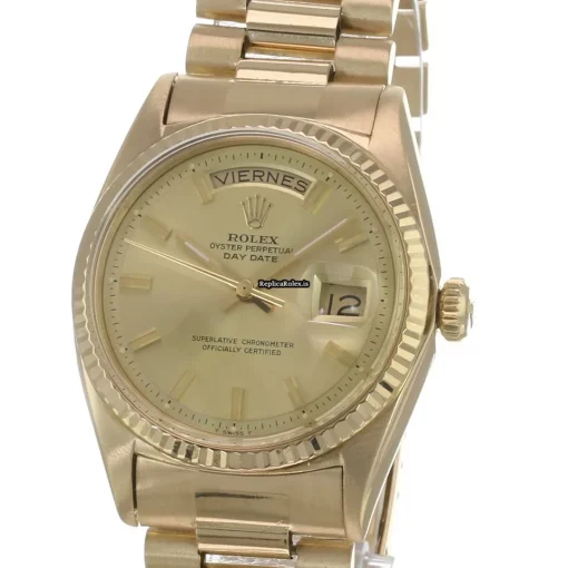 Great Replicas Rolex Day-date 36 1803 Caliber 1556 Automatic Movement 36mm Yellow Gold Case Mens/unisex Watch - Image 3