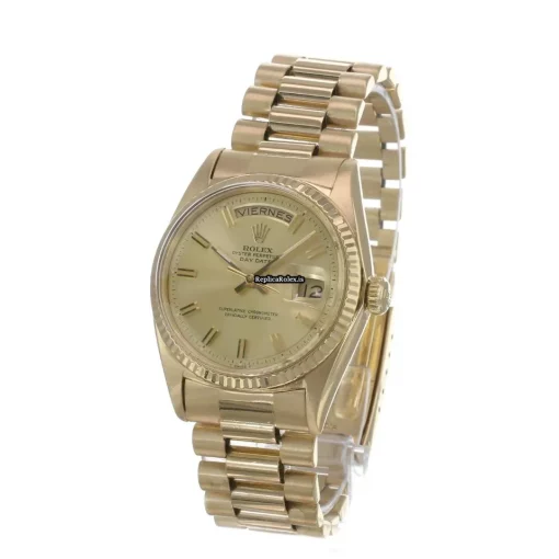 Great Replicas Rolex Day-date 36 1803 Caliber 1556 Automatic Movement 36mm Yellow Gold Case Mens/unisex Watch - Image 8