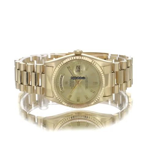 Great Replicas Rolex Day-date 36 1803 Caliber 1556 Automatic Movement 36mm Yellow Gold Case Mens/unisex Watch - Image 9
