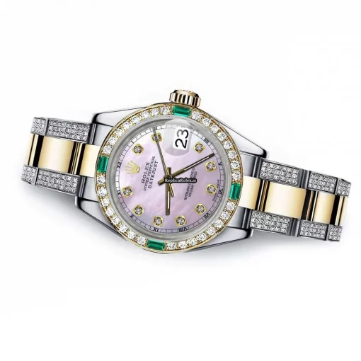 Luxury Replica Rolex Lady-datejust 69173 Automatic Movement 26mm Gold/steel Case Womens Watch - Image 2