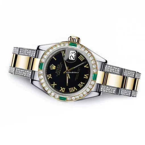 Fabulous Imitation Rolex Lady-datejust 69173 Automatic Movement 26mm Gold/steel Case Womens Watch - Image 2
