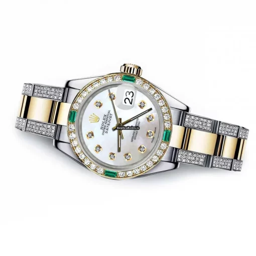 Exquisite Replica Rolex Lady-datejust 69173 Automatic Movement 26mm Gold/steel Case Womens Watch - Image 2