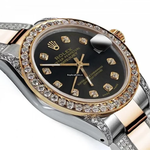 Quality Replica Rolex Datejust 68173 Automatic Movement 31mm Gold/steel Case Womens Watch - Image 3