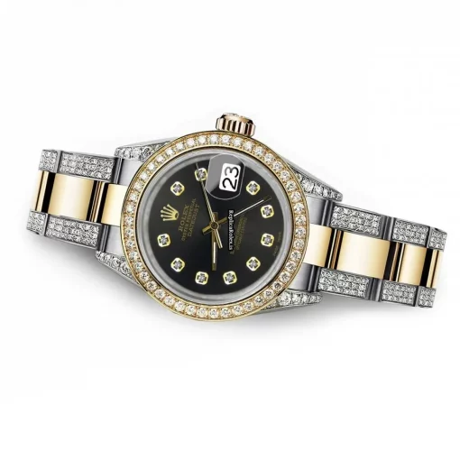 Quality Replica Rolex Datejust 68173 Automatic Movement 31mm Gold/steel Case Womens Watch - Image 4
