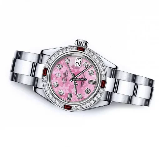 Great Copies Rolex Oyster Perpetual Lady Date 69160 Automatic Movement 26mm Steel Case Womens Watch - Image 2