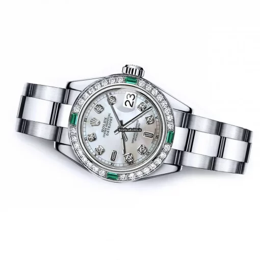 Distinctive Replica Rolex Oyster Perpetual Lady Date 69160 Automatic Movement 26mm Steel Case Womens Watch - Image 2