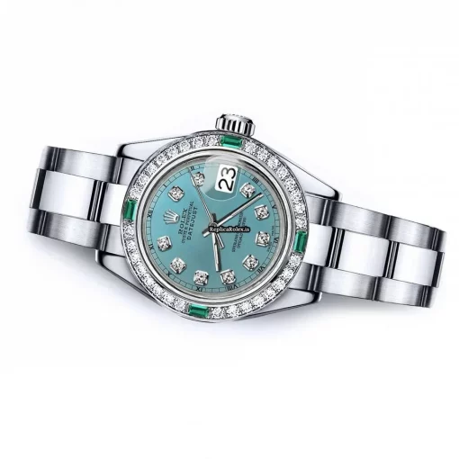 Attractive Replica Rolex Oyster Perpetual Lady Date 69160 Automatic Movement 26mm Steel Case Womens Watch - Image 2