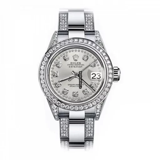 Defect Fake Rolex Lady-datejust 69174 Automatic Movement 26mm Steel Case Womens Watch - Image 9