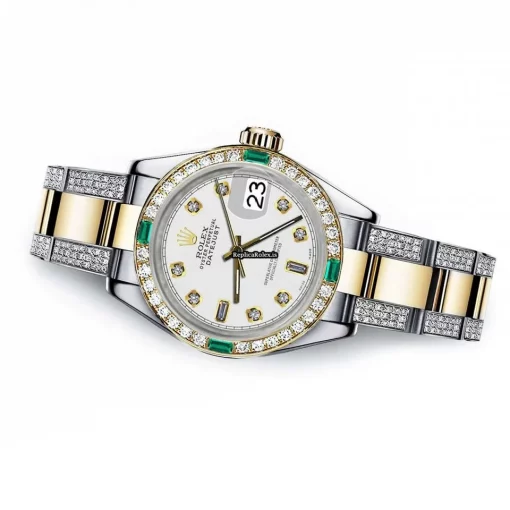 Fine Fake Rolex Lady-datejust 69173 Automatic Movement 26mm Gold/steel Case Womens Watch - Image 2