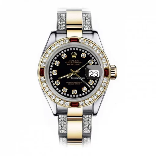 Affordable Replica Rolex Lady-datejust 68273 Automatic Movement 31mm Gold/steel Case Womens Watch - Image 5