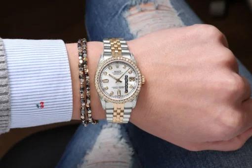 Quality Knockoff Rolex Lady-datejust 68273 Automatic Movement 31mm Gold/steel Case Womens Watch - Image 8