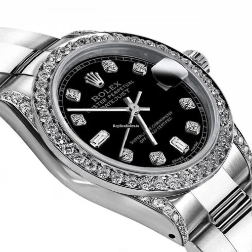 Exquisite Clone Rolex Oyster Perpetual Lady Date 69160 Automatic Movement 26mm Steel Case Womens Watch - Image 2